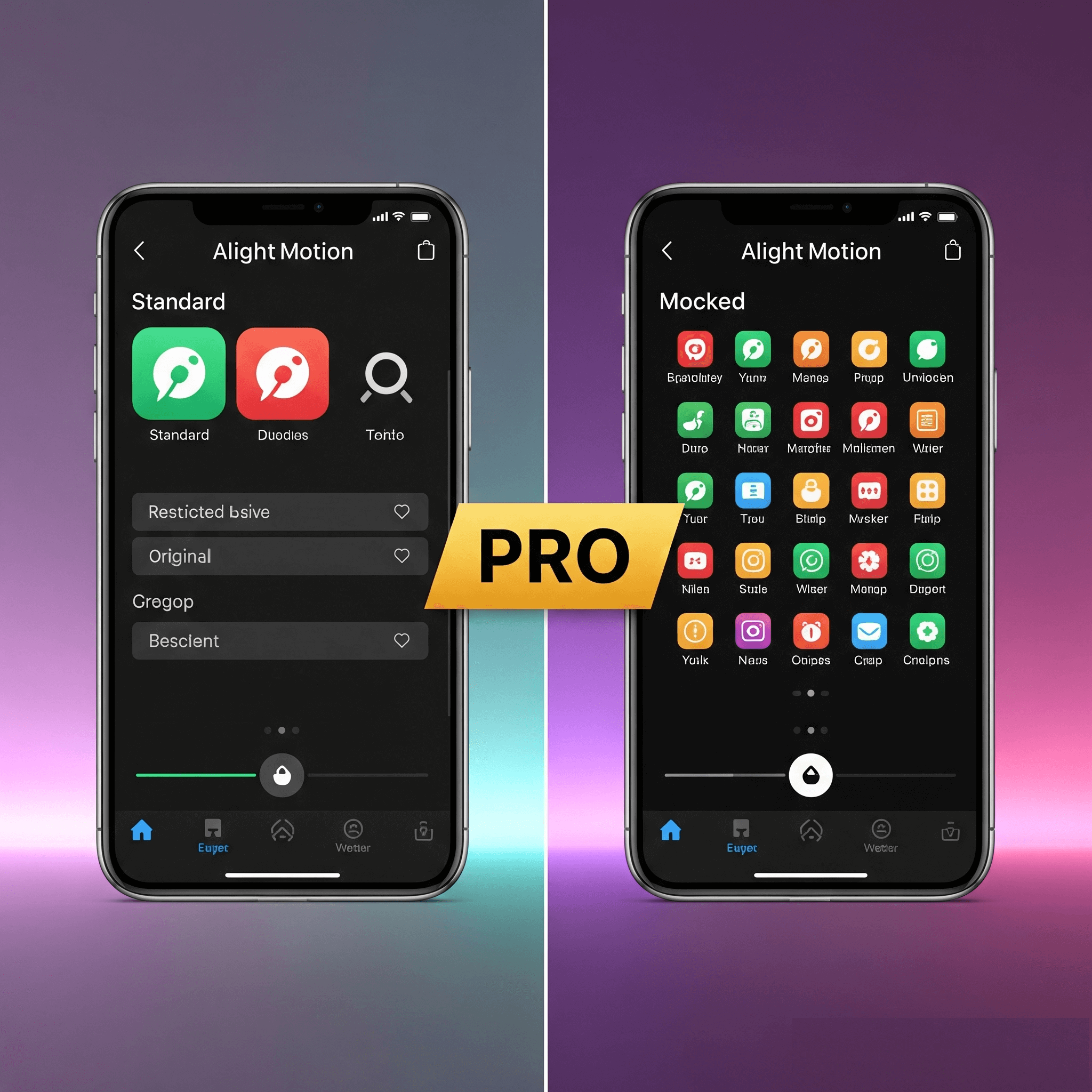 Smartphone showing Alight Motion app